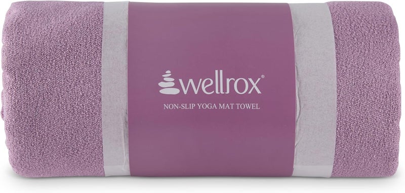 Wellrox Microfiber Yoga Mat Towel with Grip – Ultra Absorbent, Super Soft, and Quick Dry Hot Yoga Towel Non Slip for Pilates, Bikram, and Fitness Workouts (74” x 26”, Lavender) - Image 1